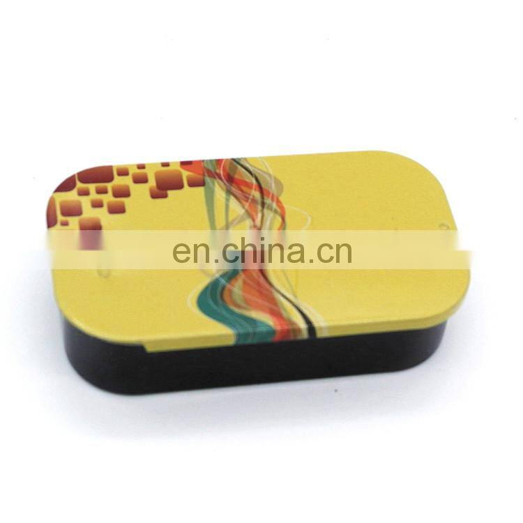 slide top metal tin box /sliding lid metal box for candy wholesale