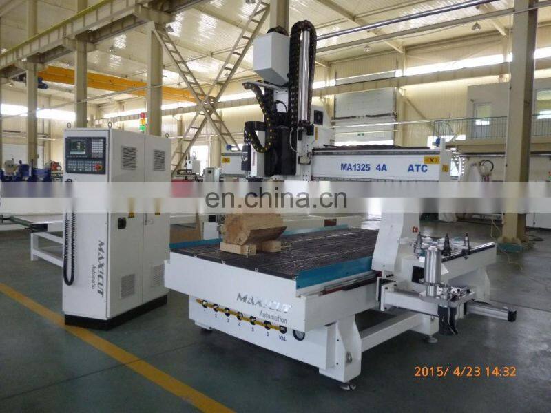 Furniture making 4 axis cnc router for wood with auto tool changer magazine