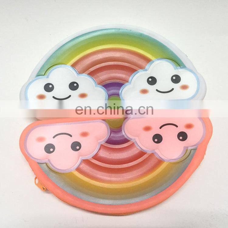 Women Gender Rainbow Shape Pencil Pen Pouch Large Change Money COIN Wallet Silicone Bags