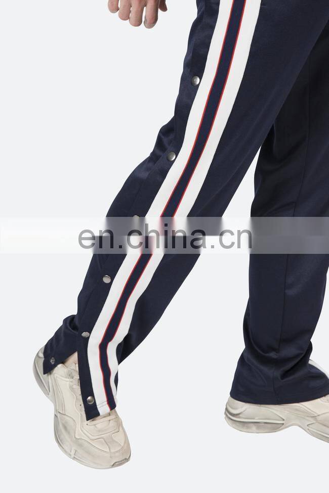 DiZNEW Navy Blue Black Orange Tearaway Track Pants For Men