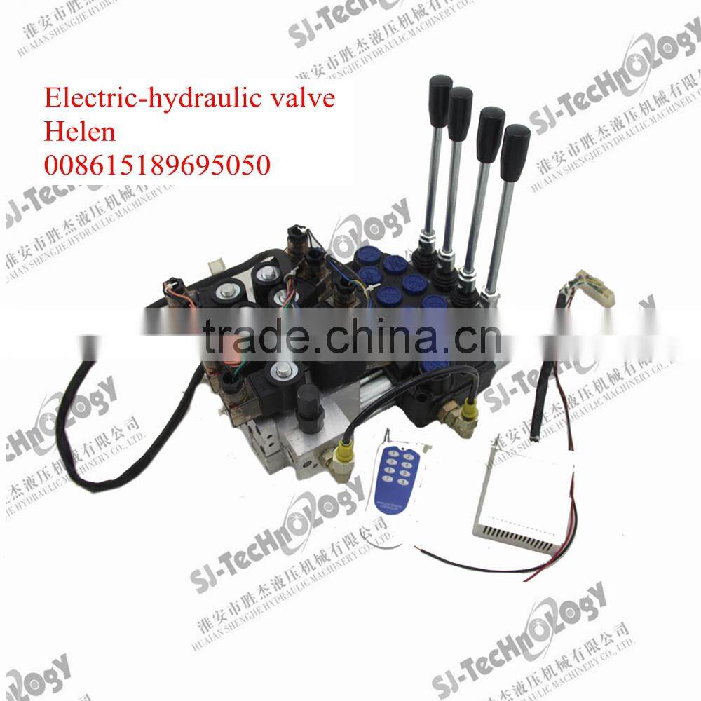hydraulic 4 way electric control valve 12v soliend / monoblock control valve