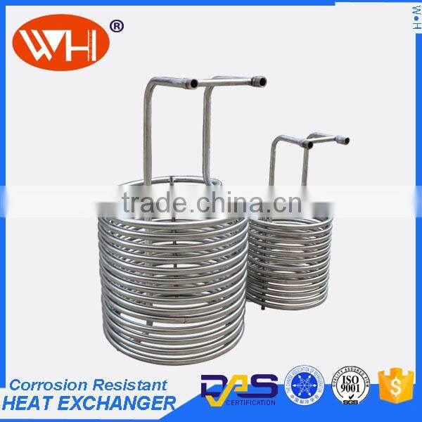 Titanium coil tube heat exchanger