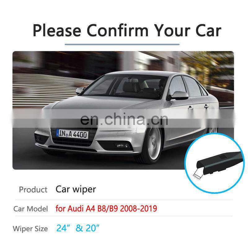 for Audi A4 B8 B9 2008~2019 Car Wiper Blades Front Windscreen Windshield Wipers Car Accessories 2009 2010 2015 2016 2017 2018