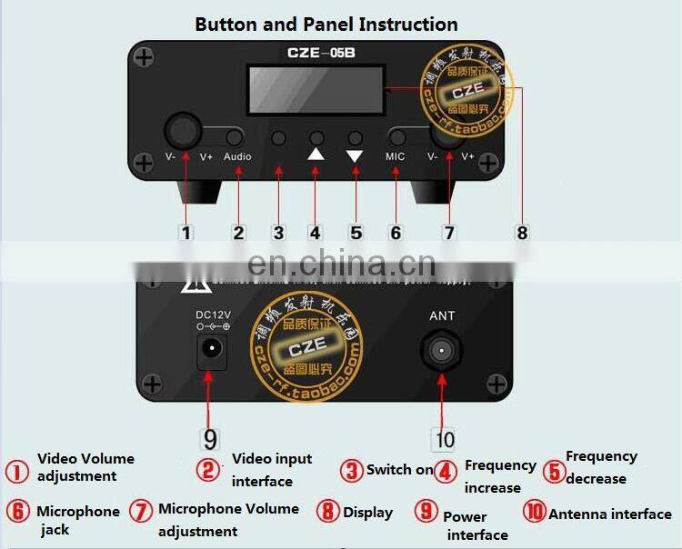 CZE-05B 0.5W FM Transmitter Stereo Frequency Modulation Adjustment Radio Broadcast