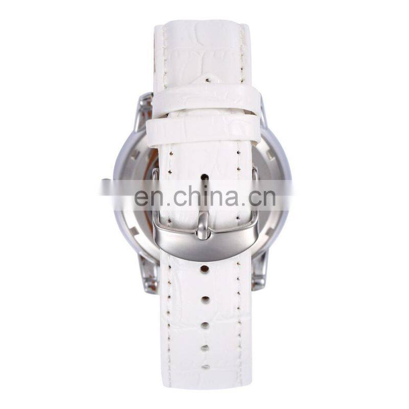 SHENHUA 9592N Lady Mechanical Wrist Watch Women Skeleton Automatic Self-Wind Watches with Rhinestone
