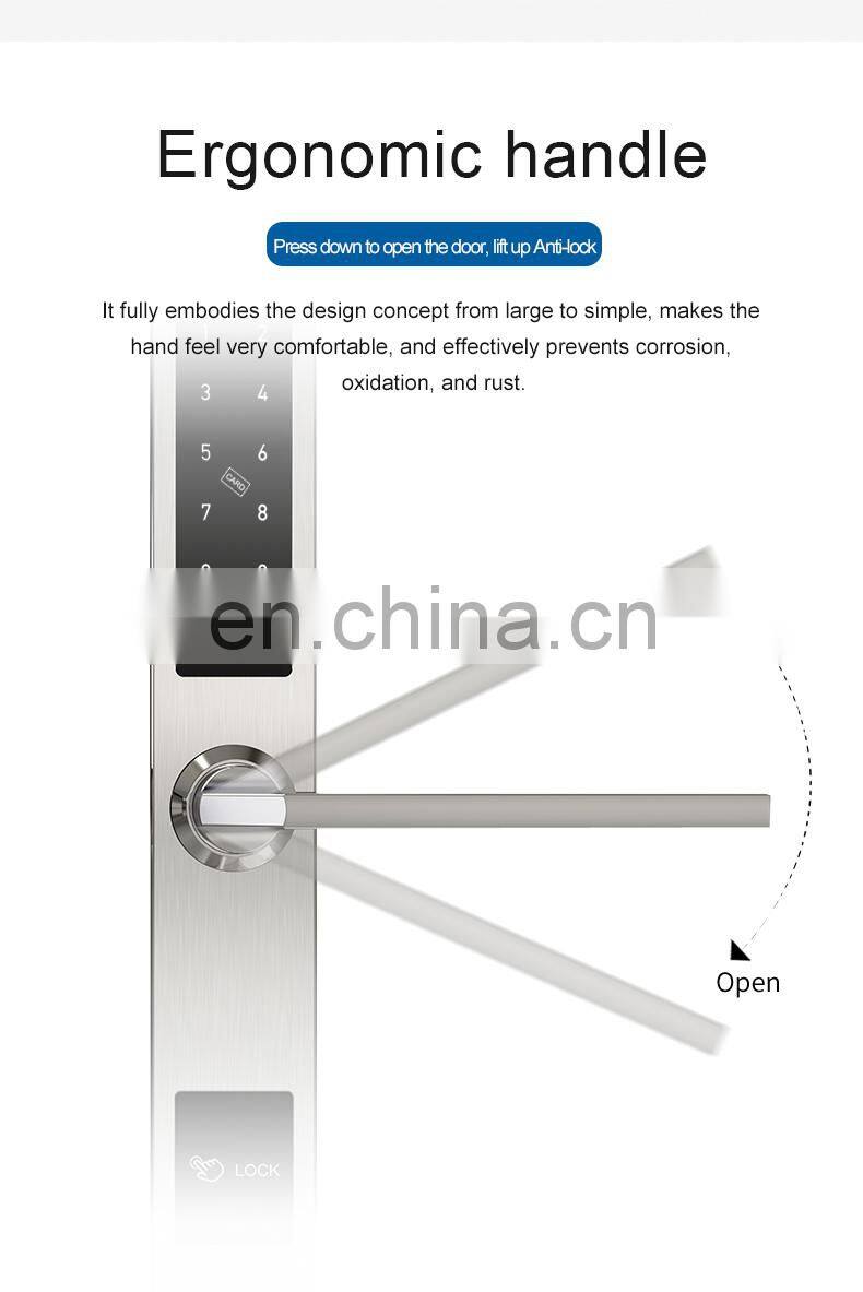 Tuya Smart Access Control Keyless Electronic Key Code Door Locks With APP And Code For Aluminum Frame Sliding Door with doorbell