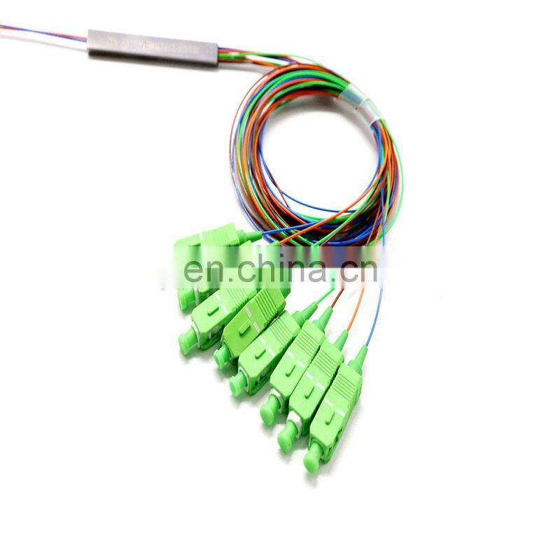 OEM fiber 2x8 steel tube type mini type with connector fiber optic plc splitter