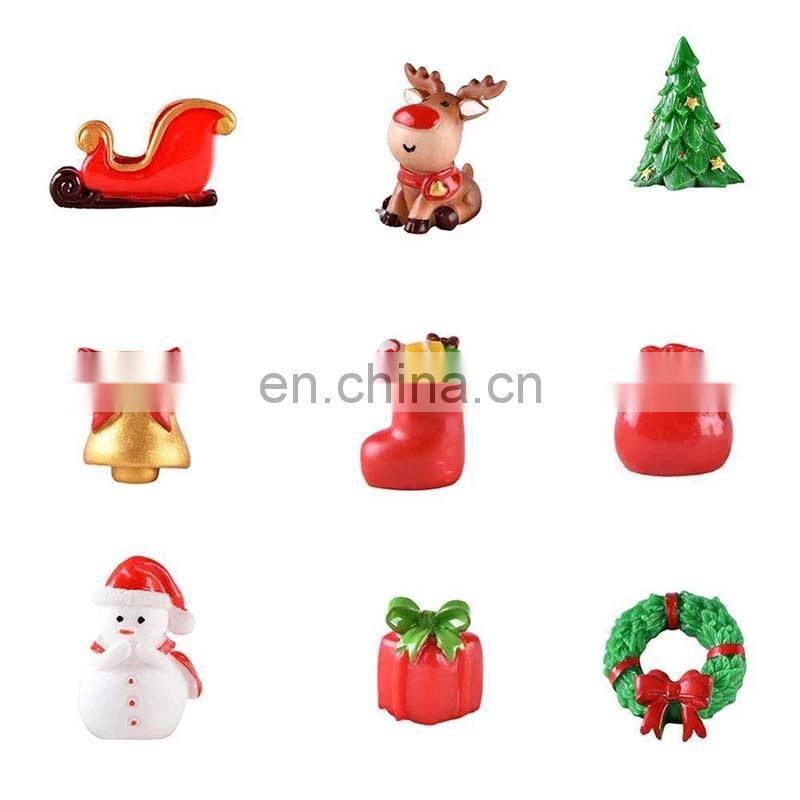 Christmas Resin Elk Santa Claus Ornaments Merry Christmas Decoration For Home Figurines Miniatures 2023 New Year Xmas Box Decor