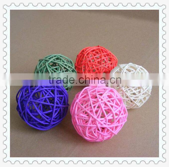 colorful natural weaving decorative rattan ball