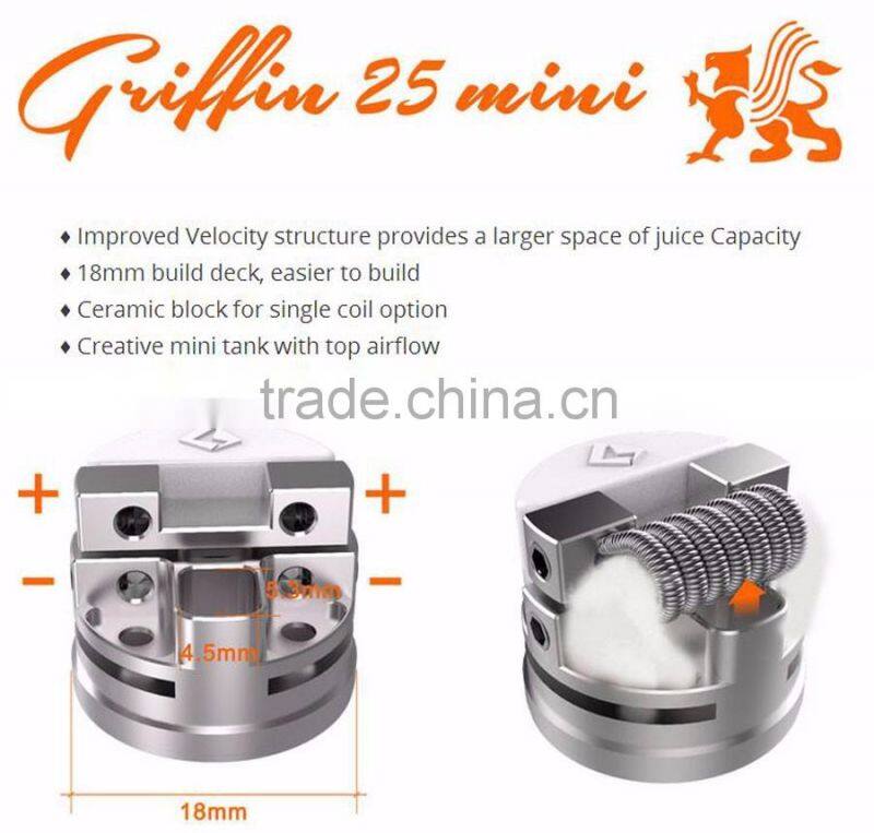 Newest releaseed vape Black GeekVape Griffin 25 Mini with 18mm build deck/geekvape griffin 25 mini RTA atomizer