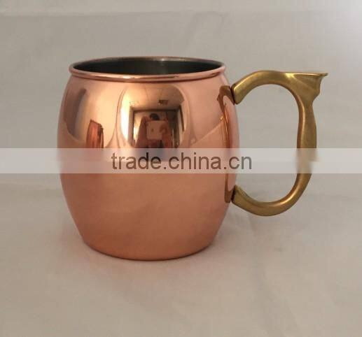2016 304# Stainless steel solid copper plated Old Dutch International Moscow Mule Copper Mug, 16-Ounce