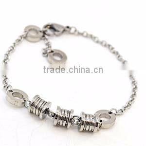 Silver color round beads man chain stainless steel bracelet