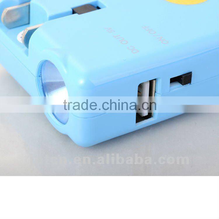 220V 4000/4400/5200/5600mAh portable plug-in mobile phone wall charger power bank with AC connector MP011