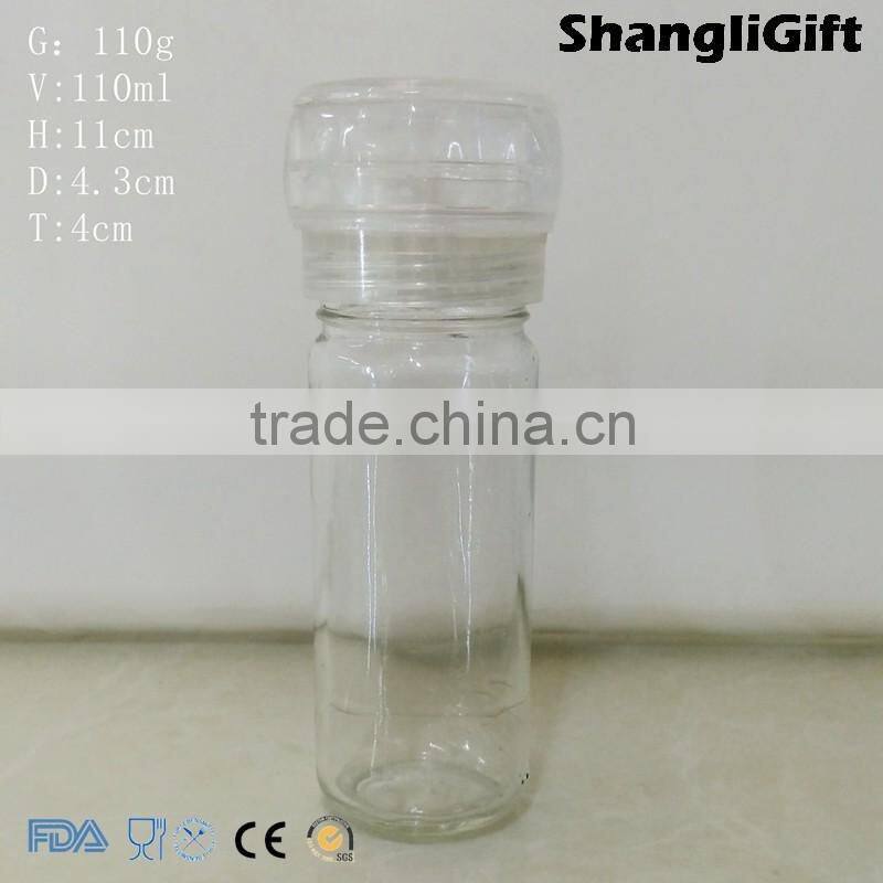 110ml Spiece Bottle Glass Pepper Sauce Grinder Bottle