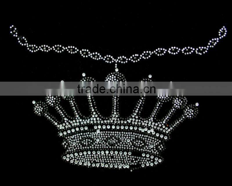 Fashion crown shape rhinestones transfer motif for t-shirt