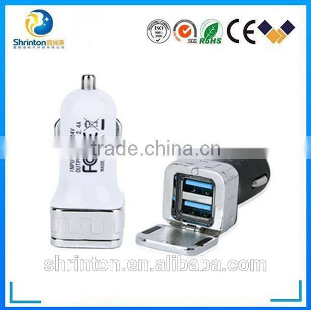 wholesale price 2 port usb car charger with CE FCC Rohs approval