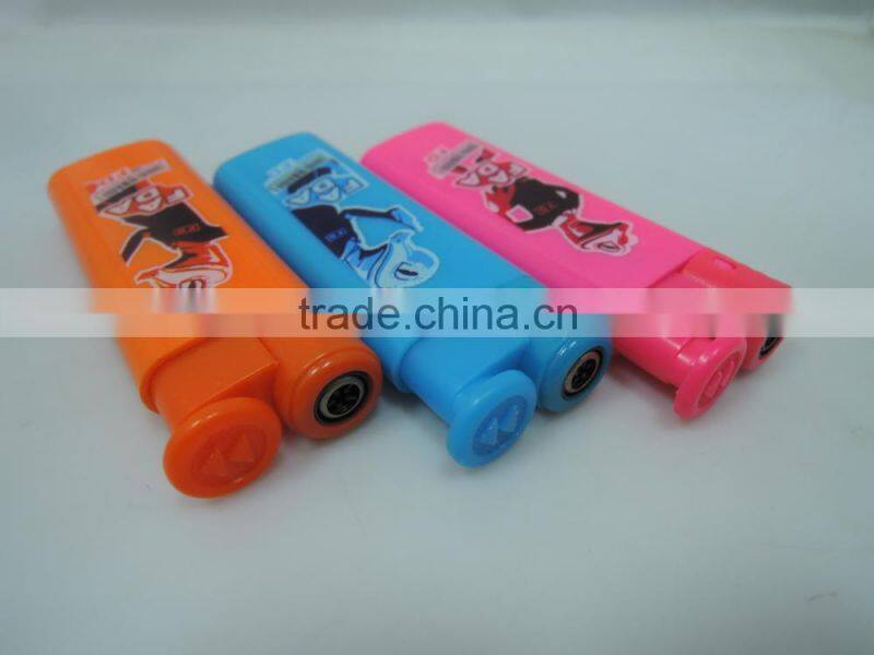 Five solid color jet flame plastic rechargeable electric cigarette butane gas customized logo lighter