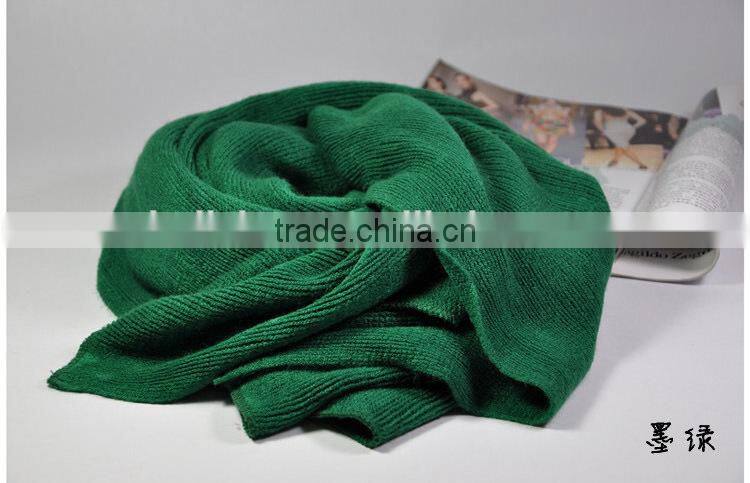 Wholesale Long Acrylic Knitted Plain Fashion Ladies Winter Scarf