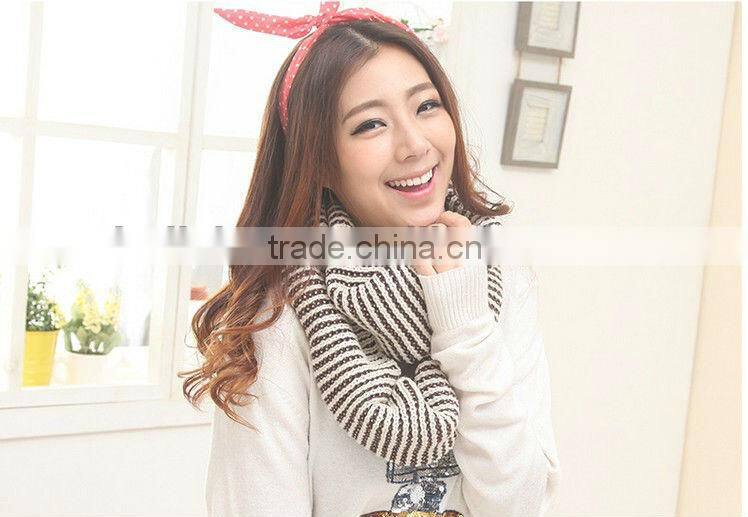 Winter Knitted Two Tone Lady Neck Scarf
