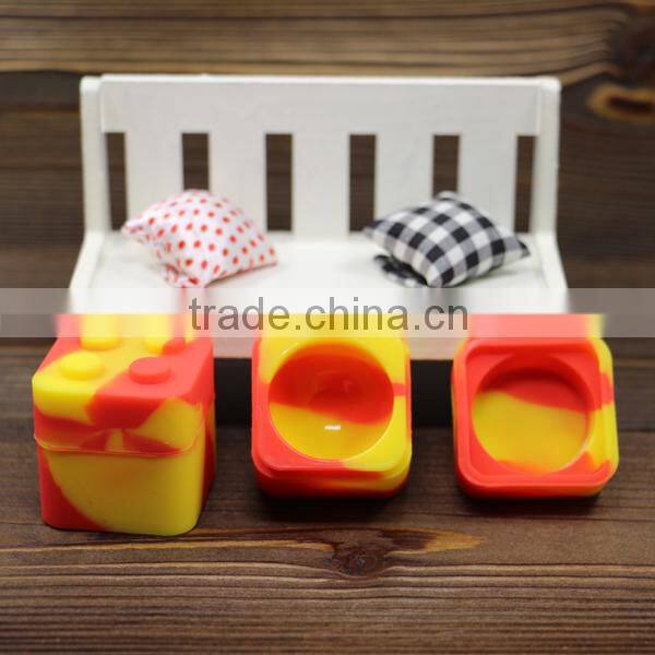 Non-stick custom silicone bho container lego slick butane hash silicone container silicone wax jar 9ml