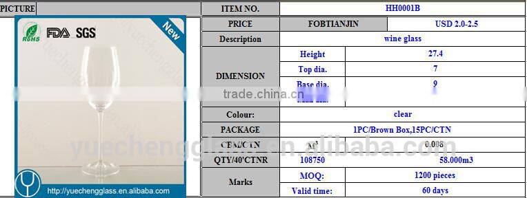 Unique Hand Cut Wide Mouth Blown Crystal Wine Glass