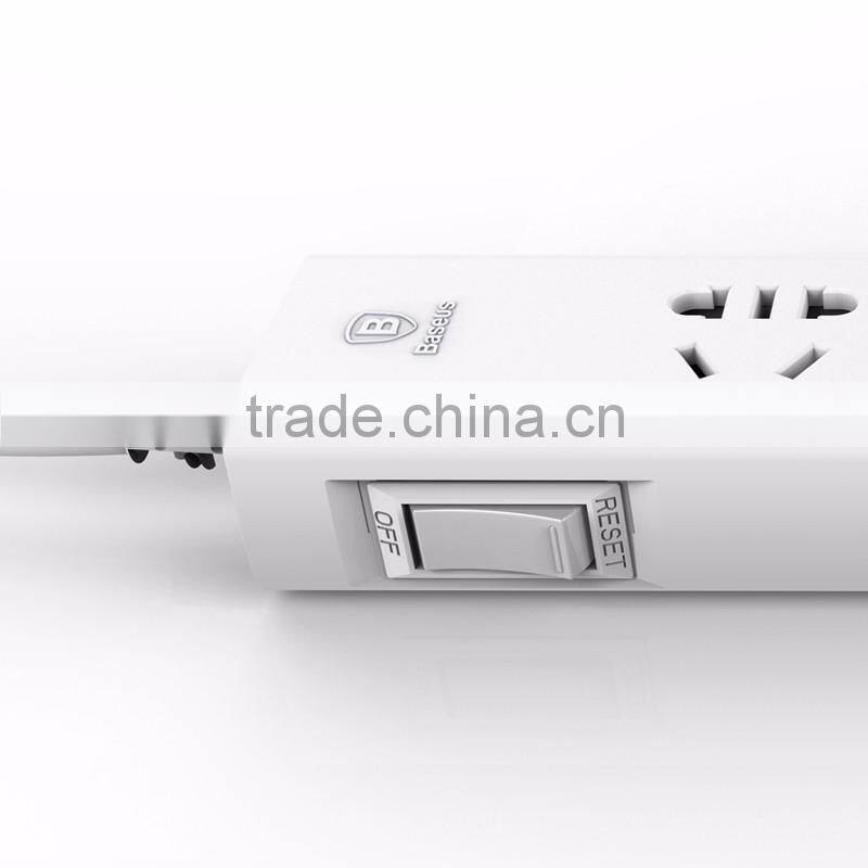 Baseus 2.1A Power Strip 3 Universal Outlets To Smart Chips Home Electronic 2USB Charging Ports For Mobile Phone TB-0211