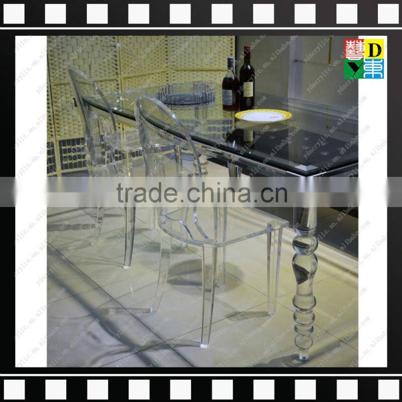plexi luxury design acrylic dinning table set elegant acrylic living room furniture PMMA lucite highclear acrylic dinining chair