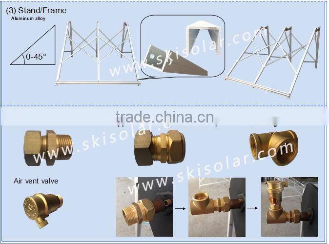 CE CCC Certification and Split Connection Type solar water heater with copper coil