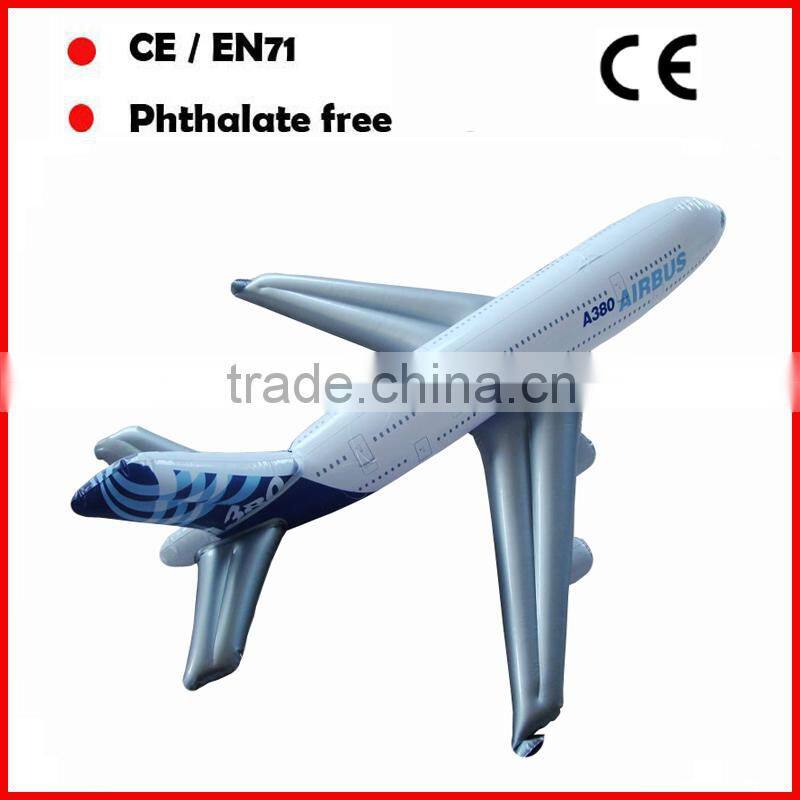 PVC promotional toys inflatable airplane model with custom printing and size