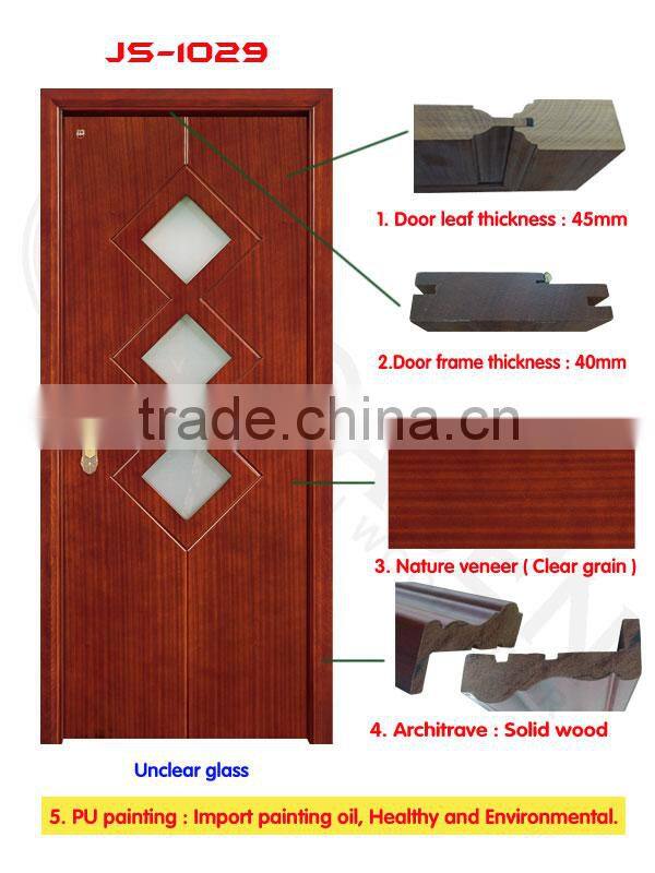 Economic meranti timber glass interior door