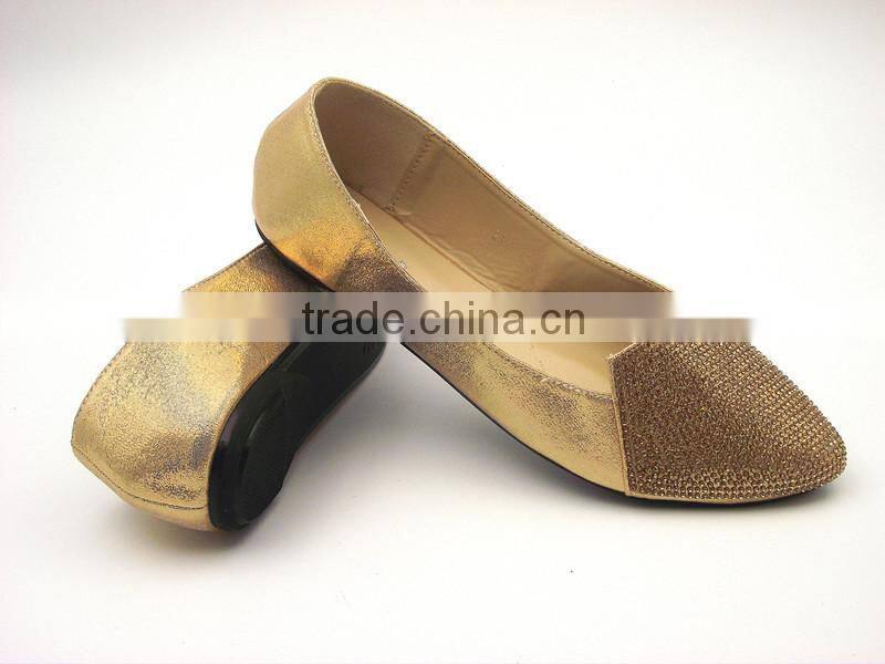 new design with diamond fashion dress flat shoes in stock