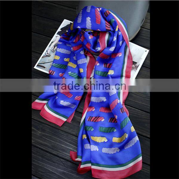 wholesale fashion women square neck silk scarf
