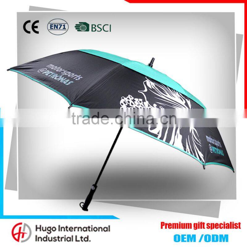 Hot Sale Silver Coated UV protective Promotional Custom Auto Open Double Layer Windproof advertising Straight Umbrella