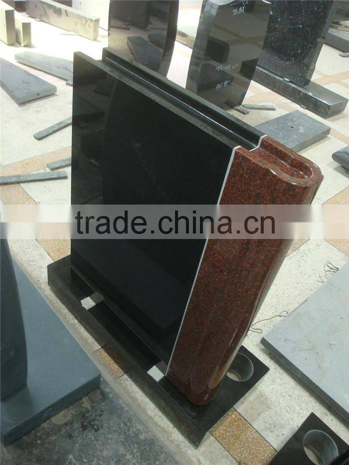European style book shape granite tombstone