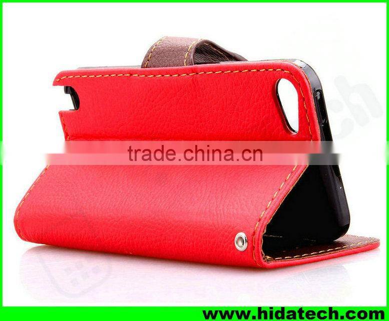 Wholesale Leaf Magnetic Buckle Leather Flip Cover Case for Apple iPhone with Strap