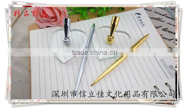 TT-04 hot selling silver table pen with holder ,golden desk pen , stand pen