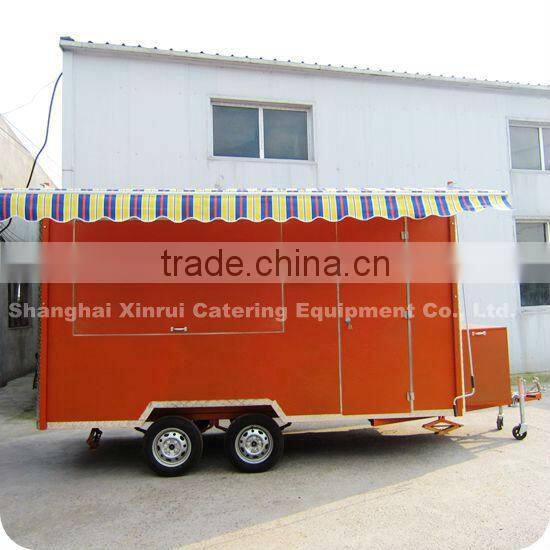 2013 Environment-friendly Bus Type Double-axle Wheels Electric Drive Coffee Vending Food Cart with Canopy XR-FV400 A
