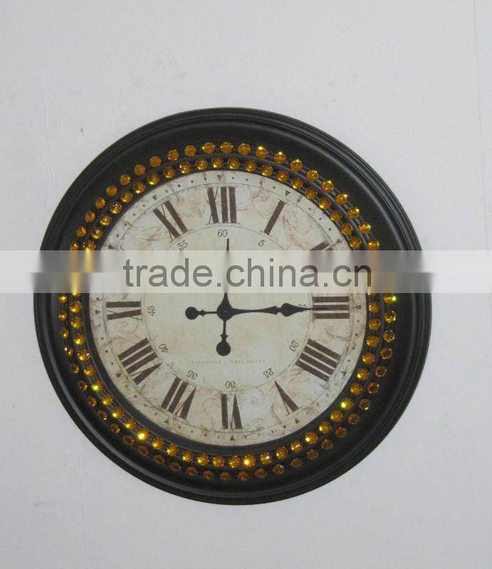 100729EA-Acrylic Diamond Metal Wall Clock