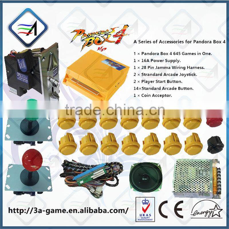 Pandora Box 4 HD Game 645 in 1 Jamma Multi PCB Game Board DIY Accessories Arcade Parts Joystick Buttons Kitsfor Arcade Machine