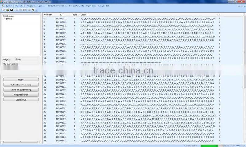 NHII Evaluation system software/online scoring system/OCR system