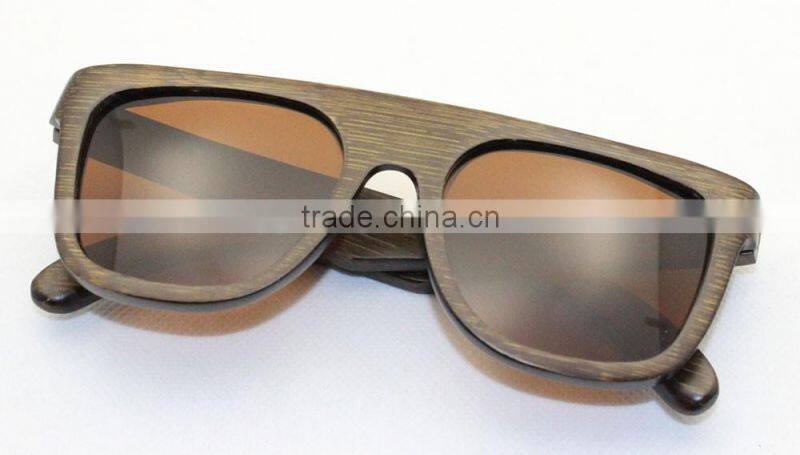 JM430 Brown Bamboo Polaroid Cat. 3 Hand Polished Sunglasses