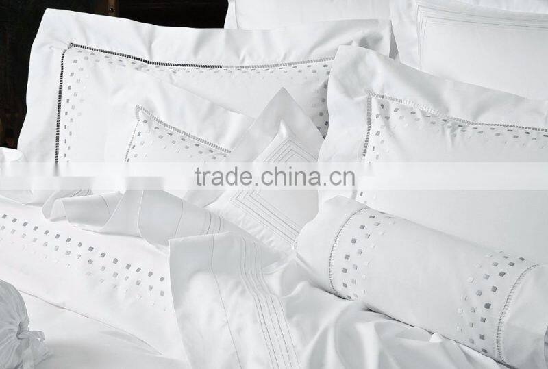 Embroidered white cotton pillow case no.61