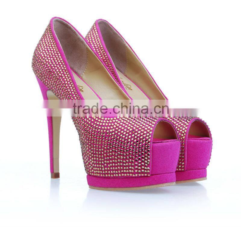 2013 glitter shoes low heel crystal bling heels plus large size shoes