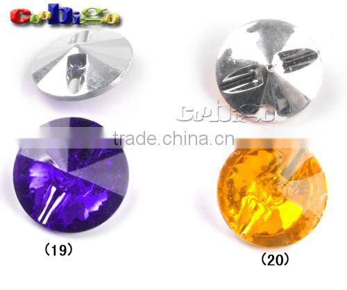 44L(28mm) Mix Color Acrylic Cut Culet Back Fashion Rhinestone & Crystal Button For Stylish Bags Garment Shoes #FLN012-44L