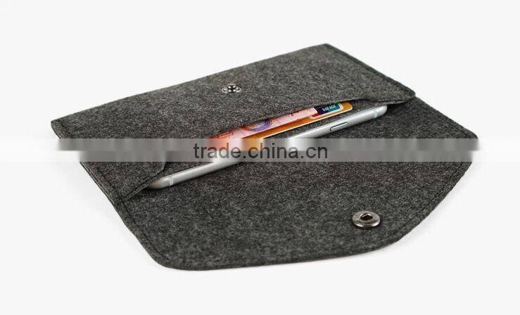 Mobile Phone Bags Case Cover Wool Felt Wallet phone bag For iPhone 6 Plus 5.5 inch For Samsung Note 3 4 case