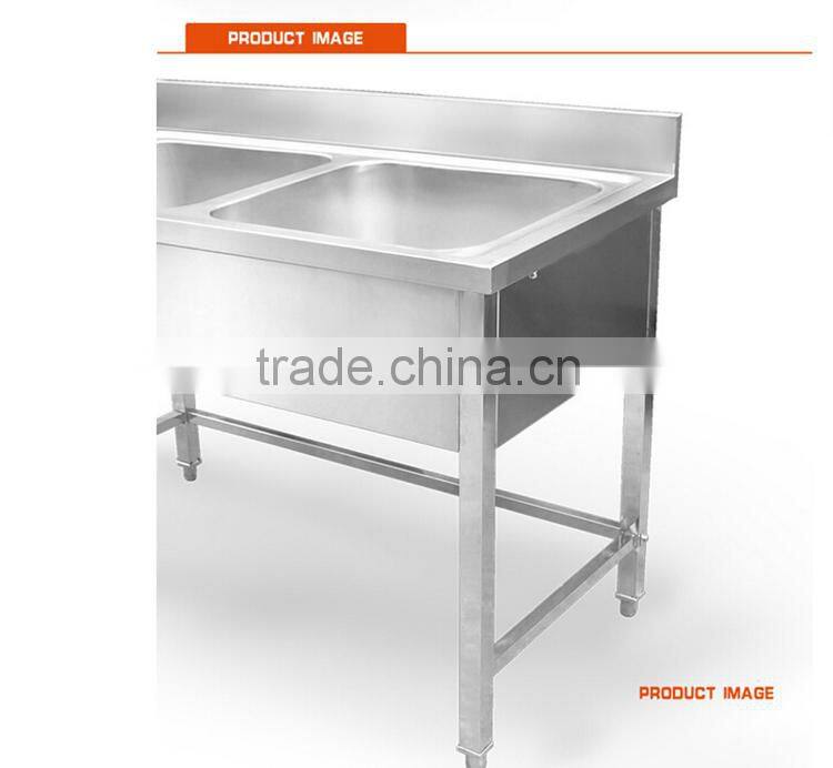 SUS304 Foshan manufacture Stainless Steel double bowl Laundry Sink Cabinet with bracket