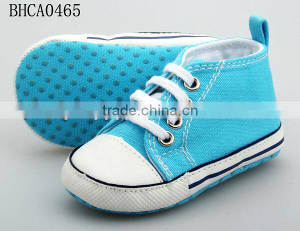 china supplier blue denim high-top canvas baby sneaker shoes