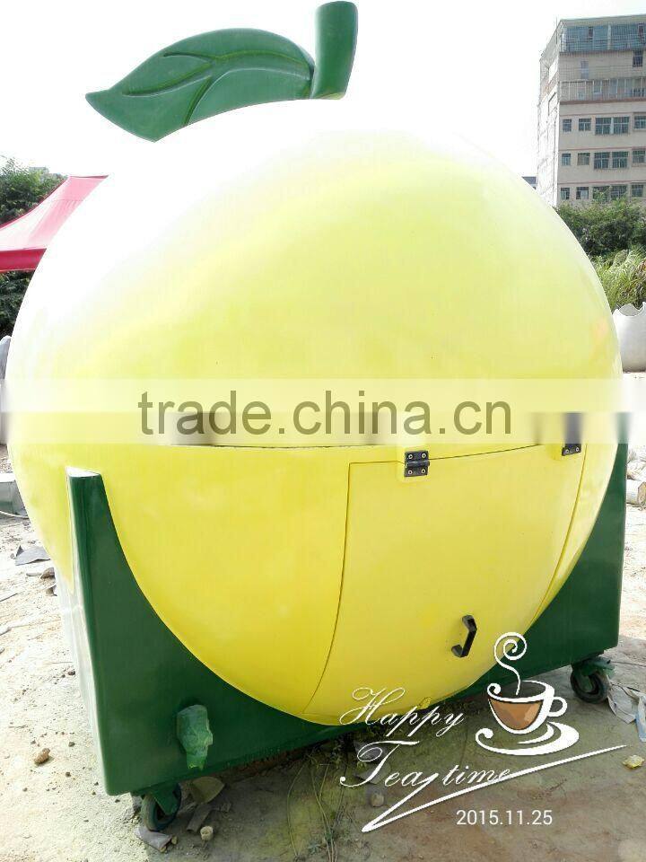 Outdoor Fibreglass Orange shape portable Kiosk Food Kiosk China manufacturer