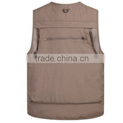 Custom men multi pockets fish vest