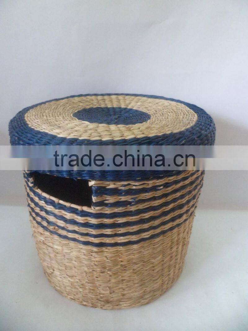 Cute seagrass box with lid, natural seagrass box with very very cheap price